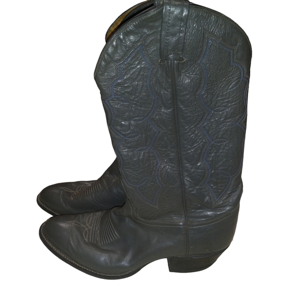 Tony Lama Vtg Wingtip leather Cowboy Boots Mens 8.5EE - Picture 5 of 16